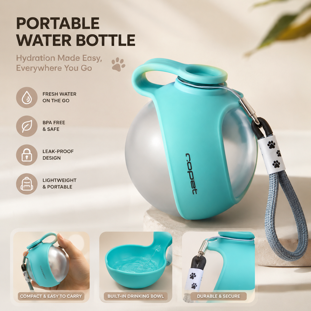 Portable Pet Water Bottle for Dogs and Cats, Leak-proof Travel Bottle